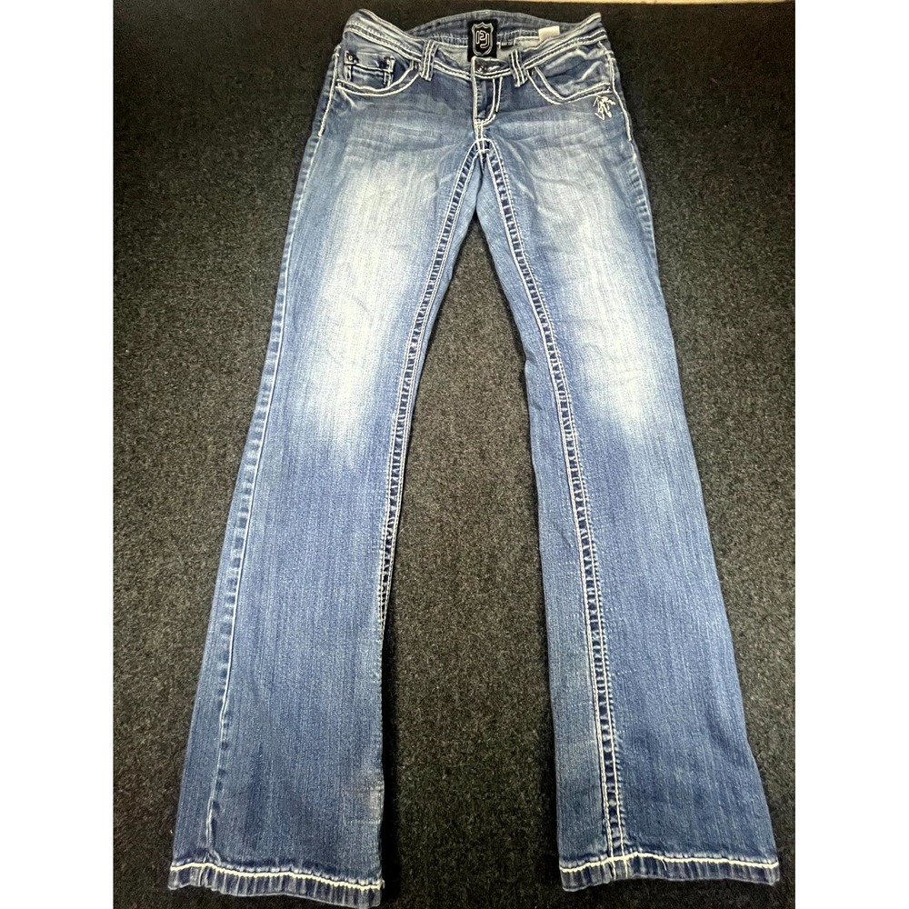 Y2K LA Idol USA Jeans Womens 28 Blue Denim Light Wash Low Rise Bootcut Leg